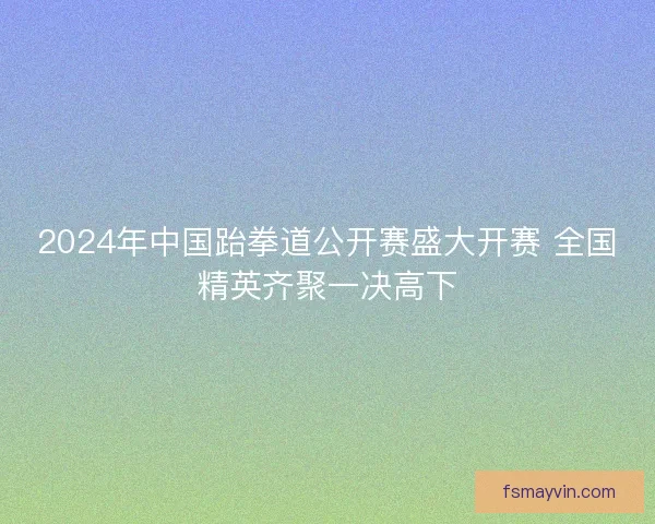 2024年中国跆拳道公开赛盛大开赛 全国精英齐聚一决高下