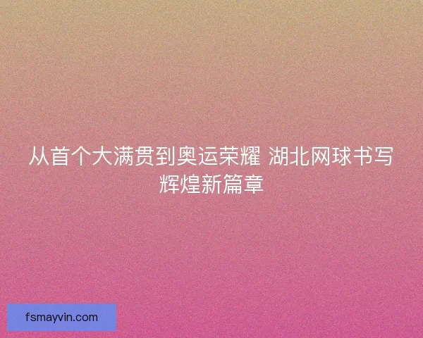 从首个大满贯到奥运荣耀 湖北网球书写辉煌新篇章